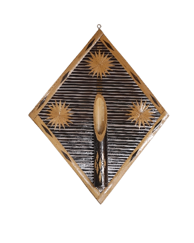 Diamond Shape Bamboo Wall Hanging Flower Vase (Small)