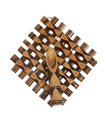 Diamond Patteren Bamboo Wall Hanging Flower Vase