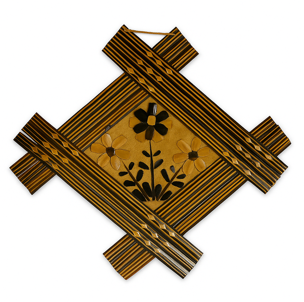 Diamond Pattern Bamboo Flower Art